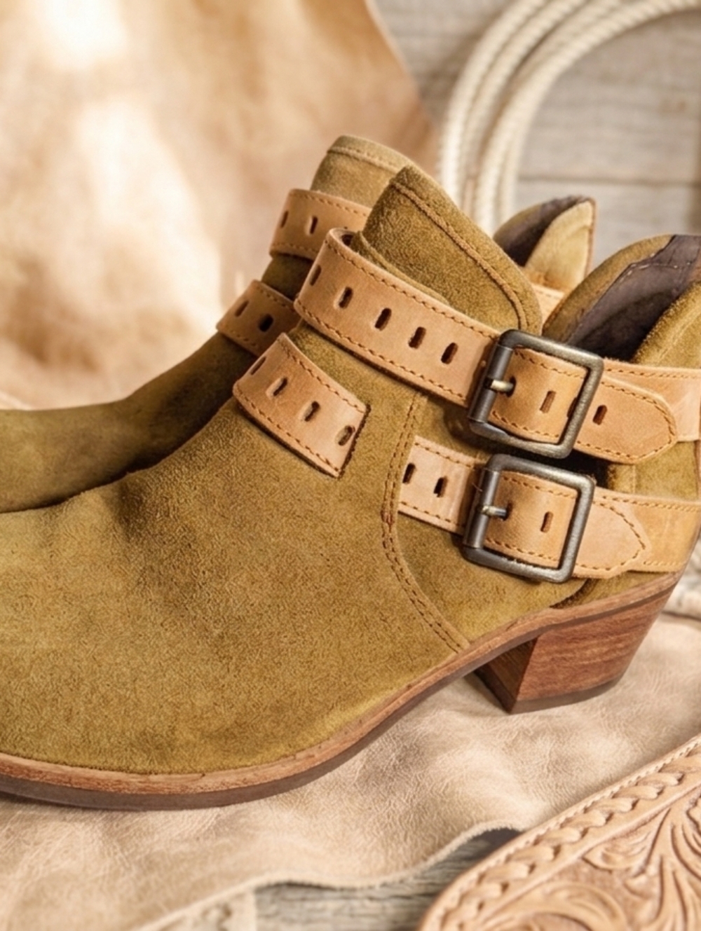 UGG Chestnut Suede Shearling-Lined Bootie